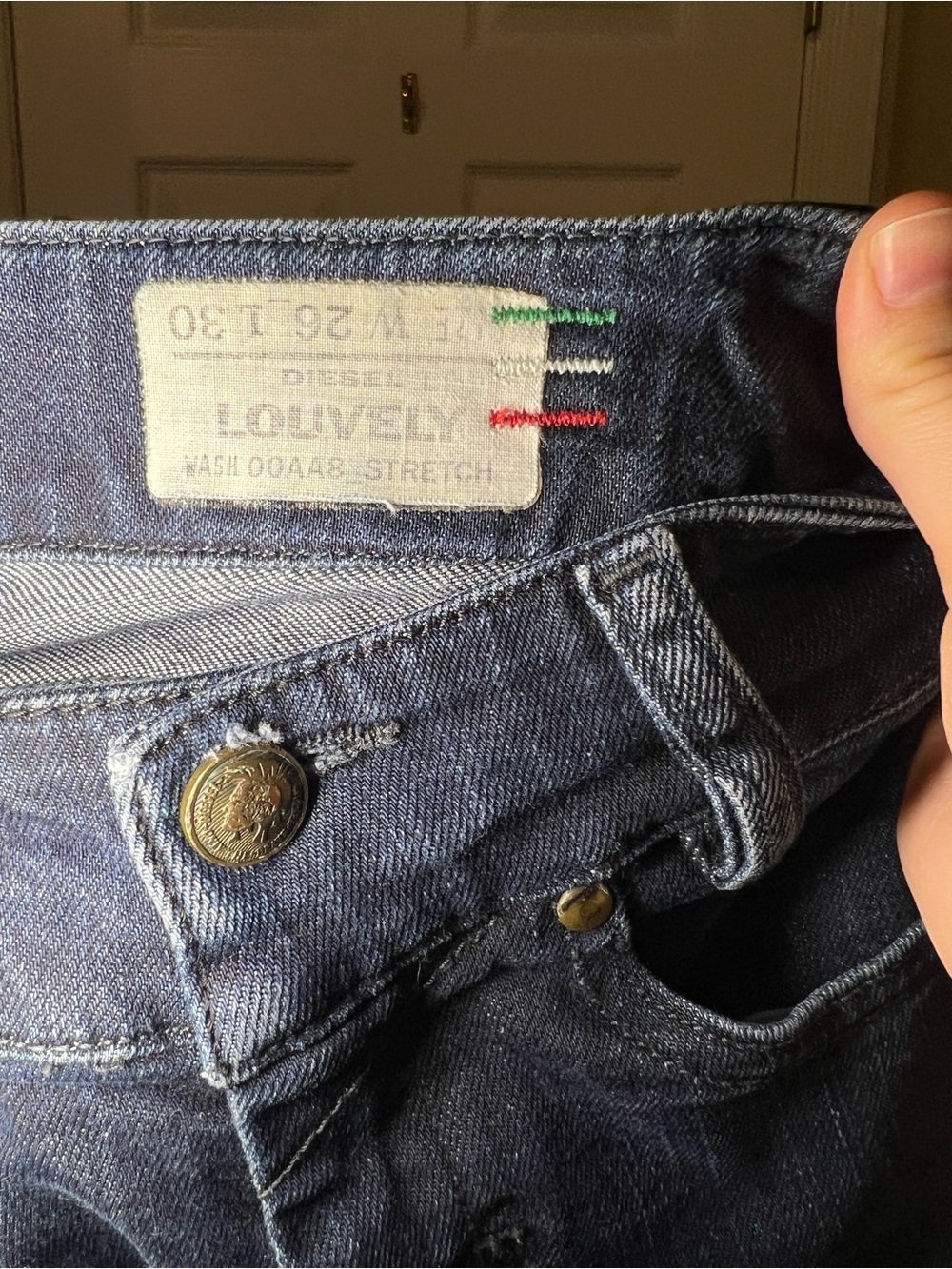 Diesel Dark Blue Low Rise Short Length Flare Jeans - Picture 5 of 5